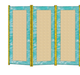 现代实木隔断屏风su模型