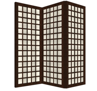 现代实木隔断屏风su模型