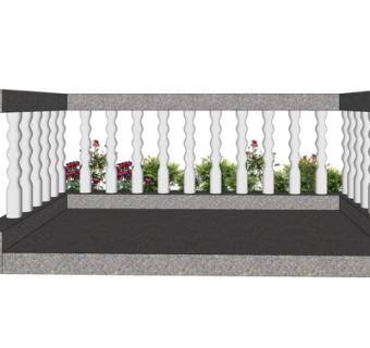 现代阳台围栏su模型