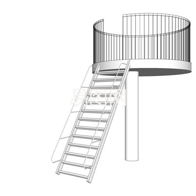 现代铁艺楼梯su模型