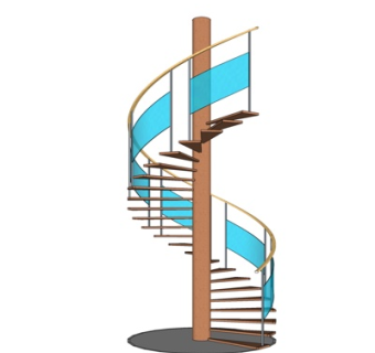 现代旋转楼梯su模型