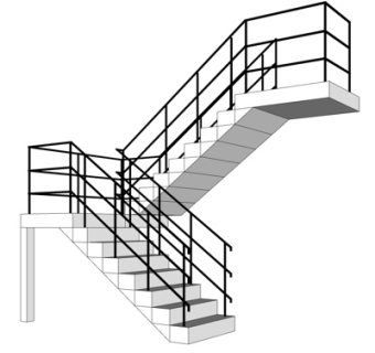 现代转角楼梯su模型