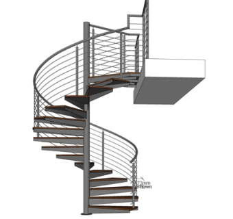 现代旋转楼梯su模型