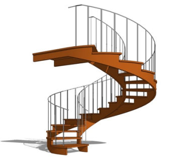 现代旋转楼梯su模型