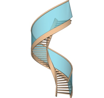 北欧旋转楼梯su模型