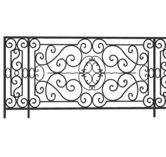 欧式铁艺围栏su模型