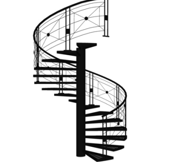 现代旋转楼梯su模型