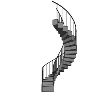 现代旋转楼梯su模型
