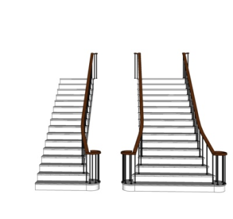 现代瓷砖楼梯su模型