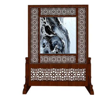 欧式实木隔断屏风su模型