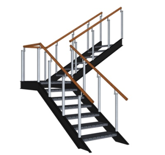 现代转角楼梯su模型