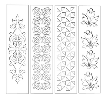 现代印花隔断屏风su模型
