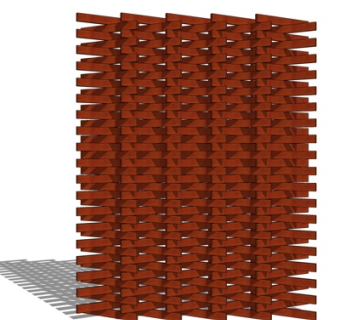 现代实木隔断屏风su模型