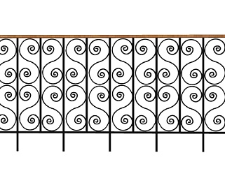 欧式铁艺围栏su模型