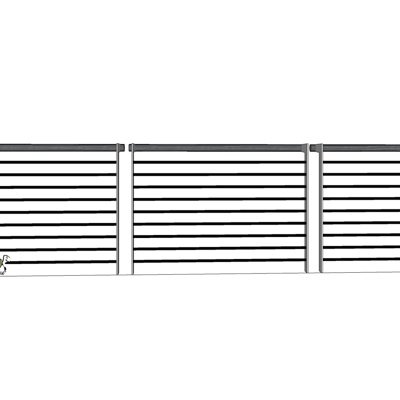 现代铁艺围栏su模型
