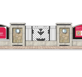 欧式围墙围栏su模型