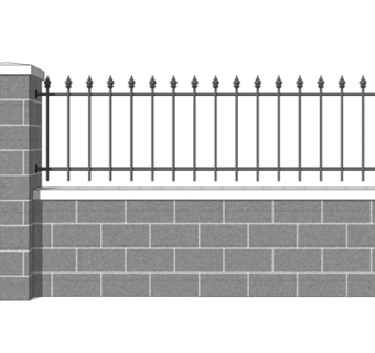 现代铁艺围栏su模型