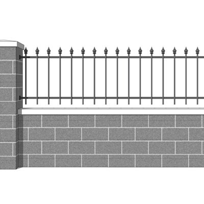 现代铁艺围栏su模型