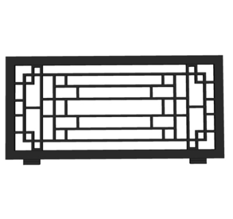现代铁艺围栏su模型