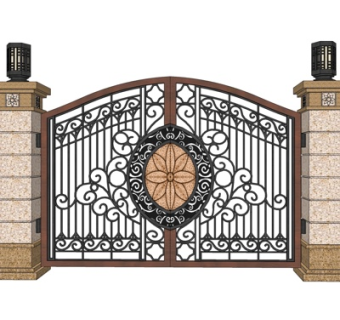 欧式铁艺庭院大门su模型