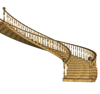 欧式旋转楼梯su模型