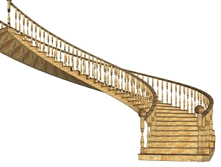 <em>欧式旋转楼梯</em>su模型