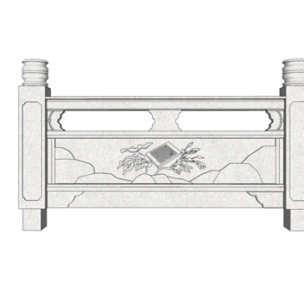 欧式石膏围栏su模型