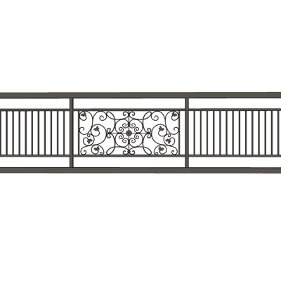 现代铁艺围栏su模型