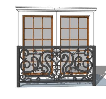 欧式铁艺围栏su模型