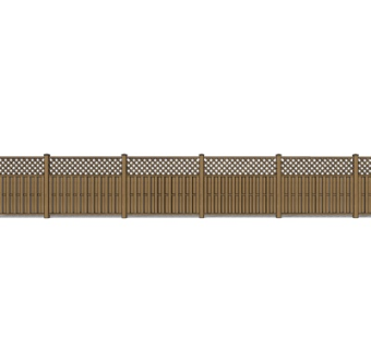 中式实木围栏su模型