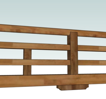 现代实木围栏su模型