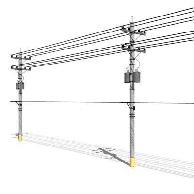 工业风电线杆su模型