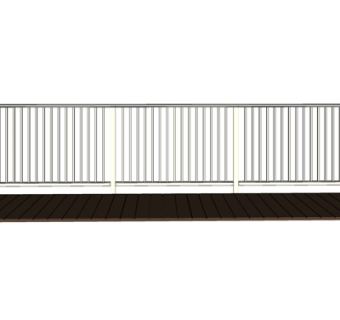 现代铁艺围栏su模型