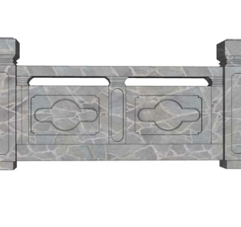 现代大理石围栏su模型