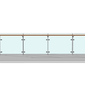 现代玻璃围栏su模型