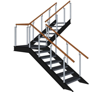 现代转角楼梯su模型