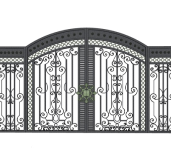 欧式铁艺庭院大门su模型