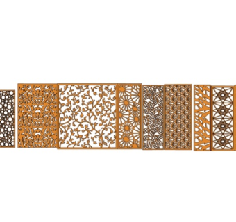 欧式雕花隔断屏风su模型