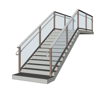 现代瓷砖楼梯su模型