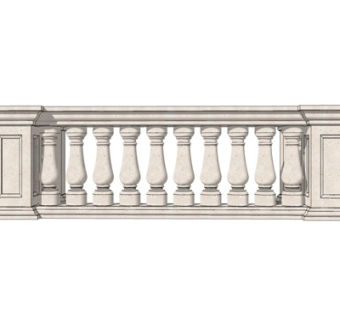 欧式阳台围栏su模型