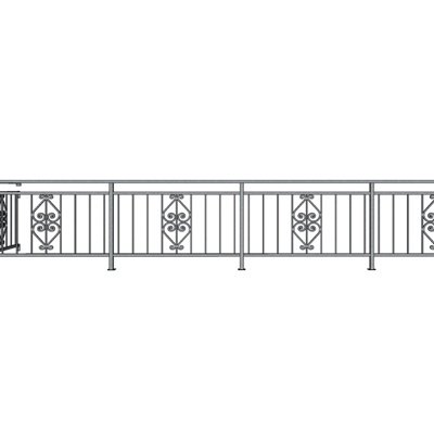 简欧铁艺围栏su模型