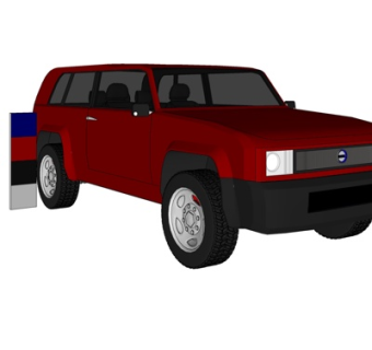 现代小汽车su模型