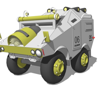 现代全地形装甲车su模型