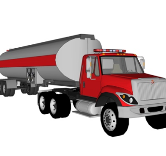 现代洒水车su模型