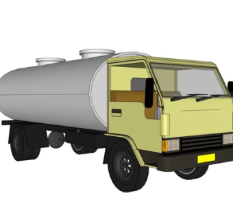 现代洒水车su模型