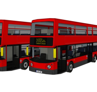 现代旅游巴士su模型