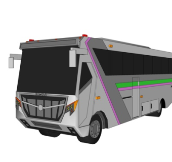 现代旅游巴士su模型