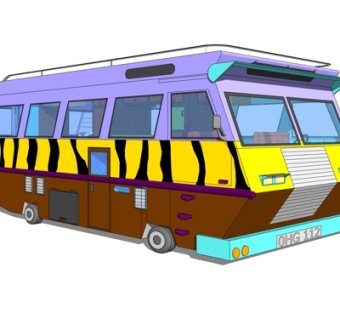 现代汽车巴士su模型