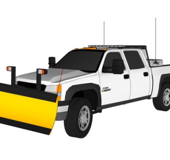 现代铣刨车su模型