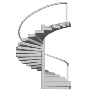 现代旋转楼梯su模型